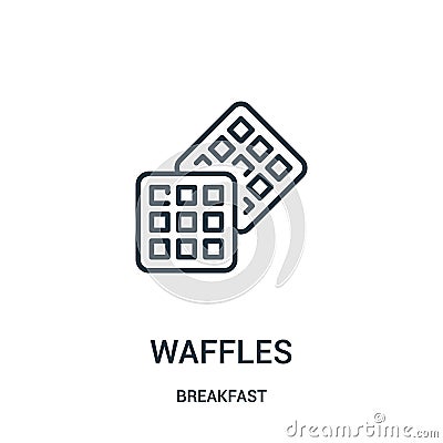 waffles icon vector from breakfast collection. Thin line waffles outline icon vector illustration. Linear symbol for use on web Vector Illustration