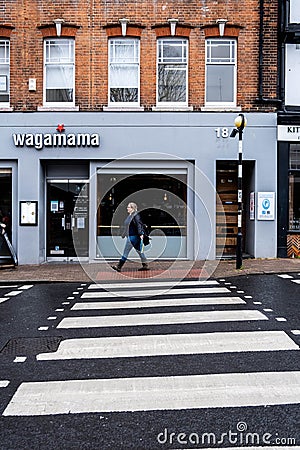 Wagamama Asian Food Chain Open During Covid-19 Coronavirus Lockdown For Takeaway Orders Editorial Stock Photo