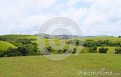 Wagamon Hills - Green Fields against Sky in Idukki, Kerala, India Stock Photo