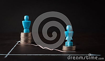 Wage gap and gender equality concept Stock Photo