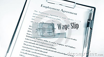 Wage slip Stock Photo