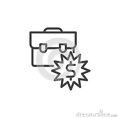 Wages bonus line icon Vector Illustration