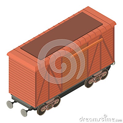 Wagon freight icon, isometric 3d style Vector Illustration