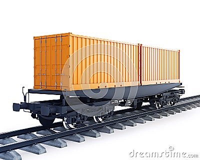Wagon of freight train Cartoon Illustration