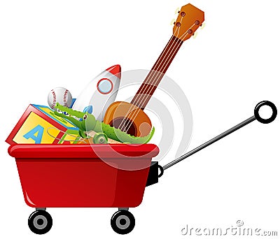 Wagon full of toys Vector Illustration