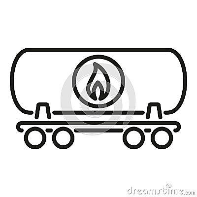 Wagon kerosene tank icon outline vector. Chemical container energy Stock Photo
