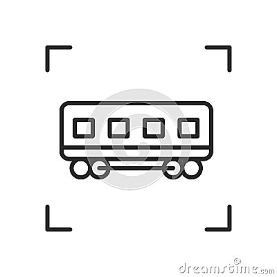 Wagon linear icon. Trendy line illustration railway carriage for website of transport company. Cartoon Illustration