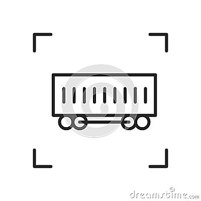 Wagon linear icon. Trendy line illustration railway carriage for website of transport company. Cartoon Illustration