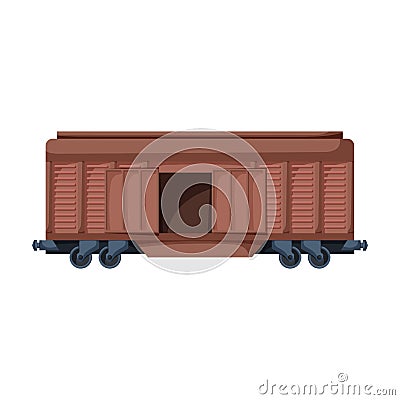 Wagon of locomotive vector icon.Cartoon vector icon isolated on white background wagon of locomotive. Vector Illustration