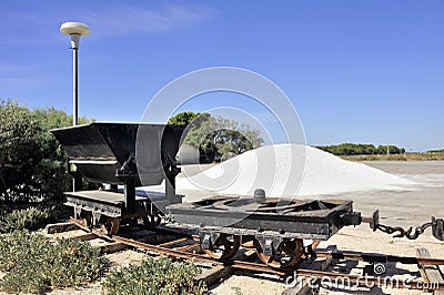 Wagon once used saline Aigues-Mortes Stock Photo