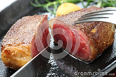 Wagyu beef steak Stock Photo