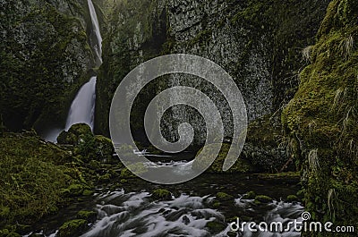 Wahclella Falls, Tanner Creek Stock Photo