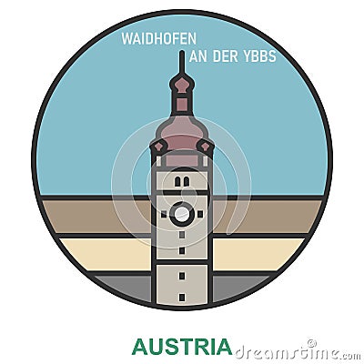 Waidhofen An Der Ybbs. Cities and towns in Austria Vector Illustration