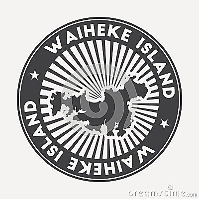 Waiheke Island round logo. Vector Illustration