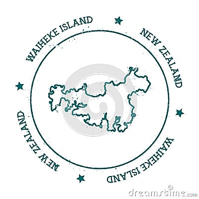 Waiheke Island vector map. Vector Illustration