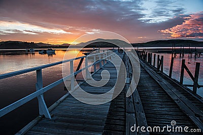 Waikawa habour. Sea in southern coast south island Newzealnd Stock Photo