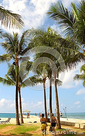 Waikiki Beach - Honolulu Editorial Stock Photo