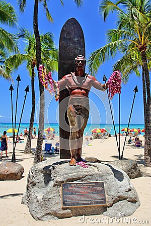 Waikiki Beach, Honolulu, Oahu, Hawaii Editorial Stock Photo