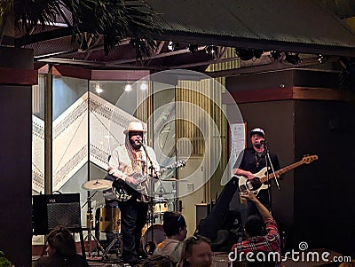 Guidance Band playing live at Hilton Hawaiian Village Tapa's Bar Editorial Stock Photo