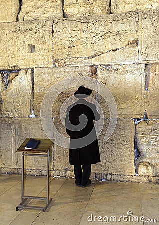 A at the biblical Wailing Wall in Jerusalem, Israel, Middle East Editorial Stock Photo