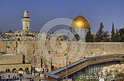 Wailing wall in Jerusalem Editorial Stock Photo