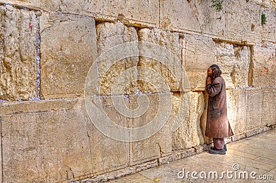 Wailing Wall Praying, Jerusalem Israel Editorial Stock Photo