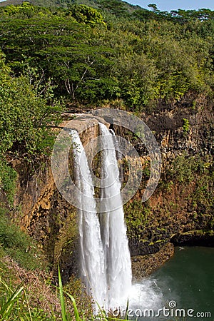 Wailua Falls, Kauai, Hawaii Stock Photo