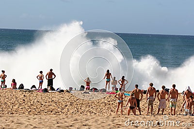 Waimea bay explosion2 Stock Photo