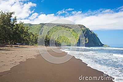 Waipio Valley beach Stock Photo