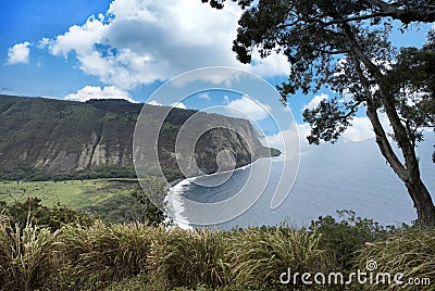 Waipio Valley lookout in Kona Hawaii of the United States Stock Photo