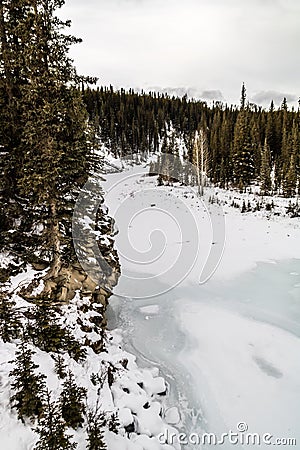 Waiprous creek in winter, Waiprous Provincial Recreation Area, Alberta, Canada Stock Photo