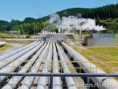 Wairakei geothermal power station in New Zealand Stock Photo