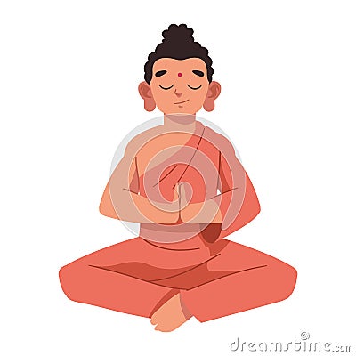 waisak buddha meditation Vector Illustration