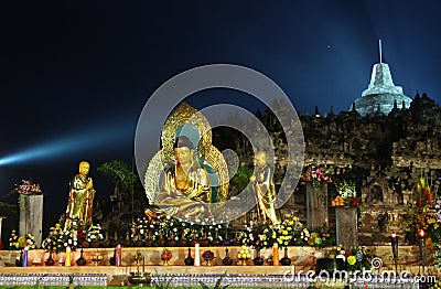 Waisak Vesak Day Celebration Borobudur Indonesia Stock Photo