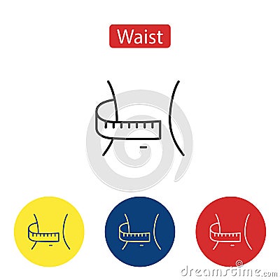 Waist flat icons Vector Illustration