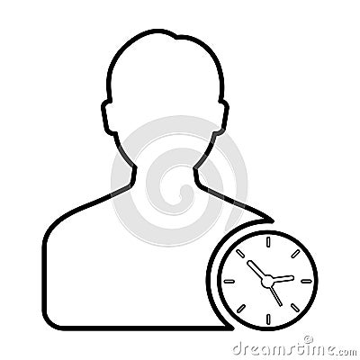 Wait Icon In Outline Style Vector Illustration