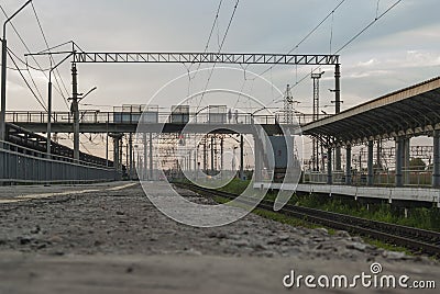 Wait for the train to ride away Stock Photo