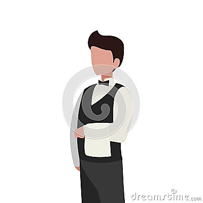 waiter catering service character Cartoon Illustration