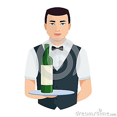 Waiter. Catering staff. Restaurant team Vector Illustration