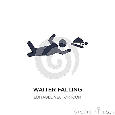waiter falling icon on white background. Simple element illustration from Sports concept Vector Illustration
