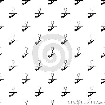 Waiter hand holding tray with wine glass pattern Vector Illustration