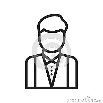 Waiter icon vector image. Vector Illustration