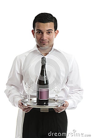 Waiter servant or bartender Stock Photo