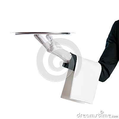 Waiter with tray Stock Photo