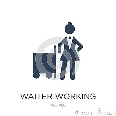 waiter working icon in trendy design style. waiter working icon isolated on white background. waiter working vector icon simple Vector Illustration