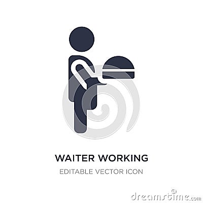 waiter working icon on white background. Simple element illustration from People concept Vector Illustration