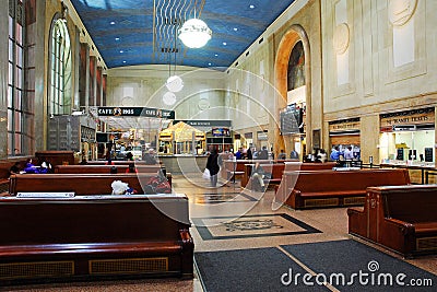 The Waiting Area of Historic Newark Penn Station Editorial Stock Photo