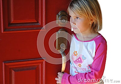 Waiting by the door. Stock Photo