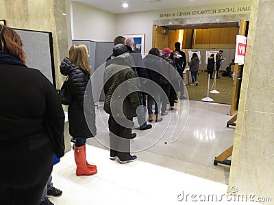 Waiting in Line To Vote in the Midterm Elections in Washington DC Editorial Stock Photo