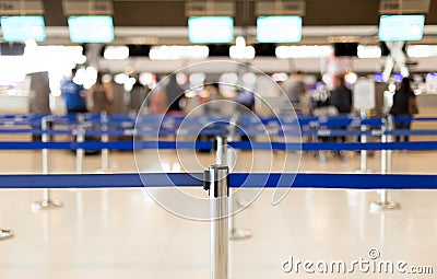 Waiting lines in the airport and security post for passenger Stock Photo